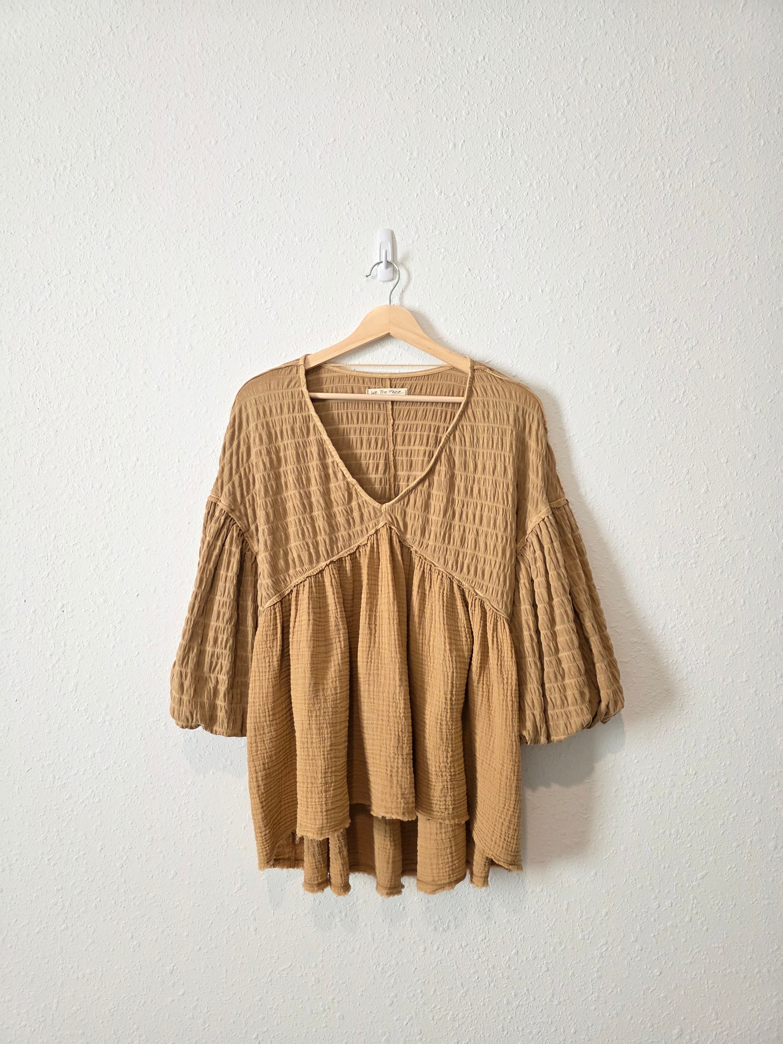 Free People Oversized Gauze Top (XS)