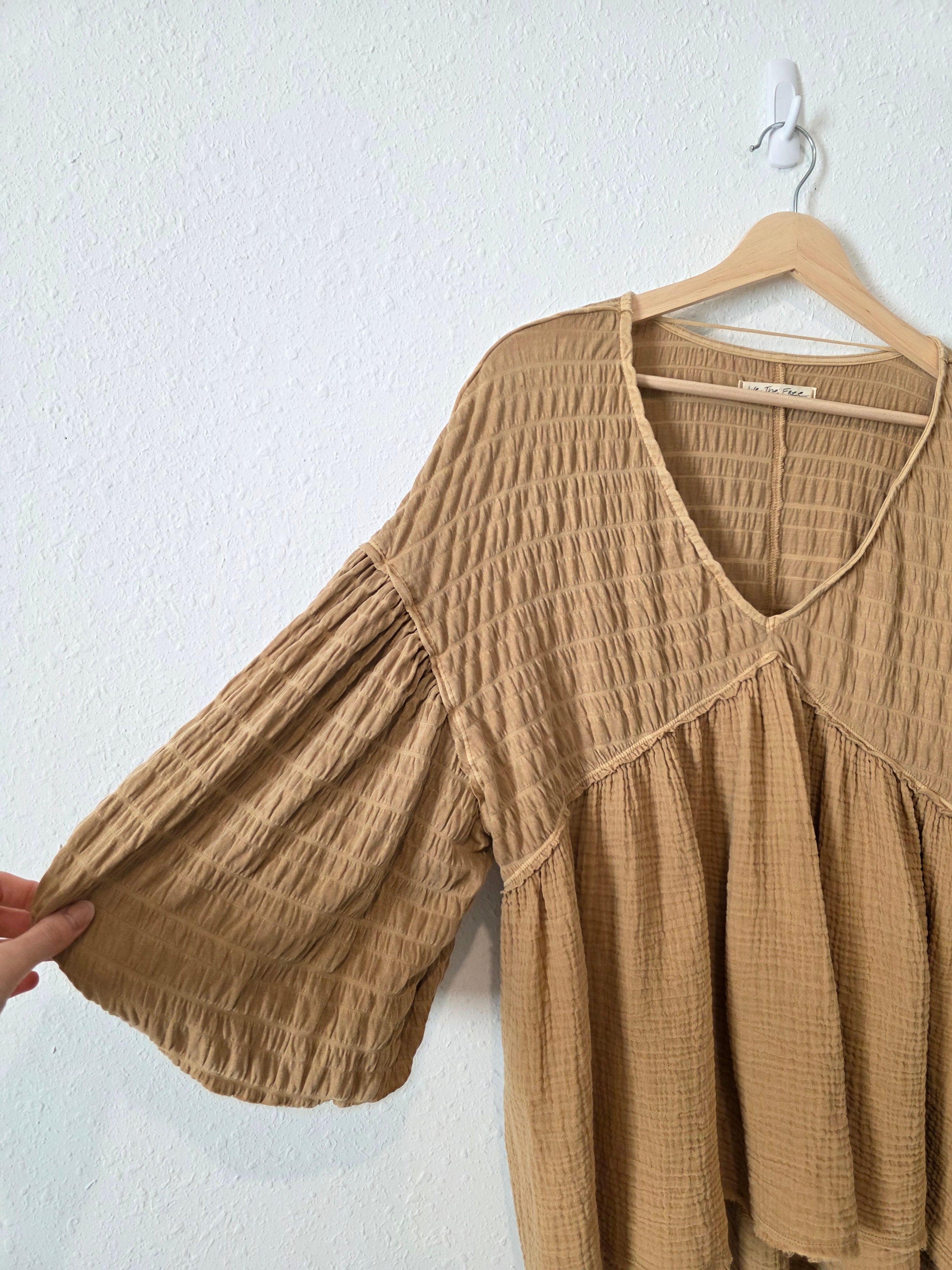 Free People Oversized Gauze Top (XS)