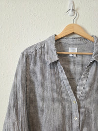 Striped Linen Button Up (2X)