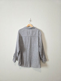Striped Linen Button Up (2X)