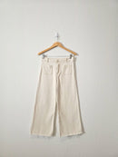Ecru Wide Leg Crop Pants (S)