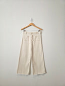 Ecru Wide Leg Crop Pants (S)