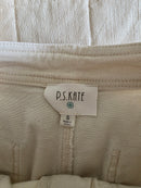 Ecru Wide Leg Crop Pants (S)