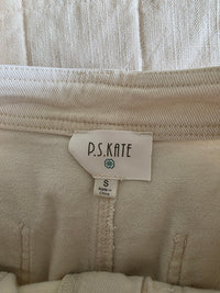 Ecru Wide Leg Crop Pants (S)