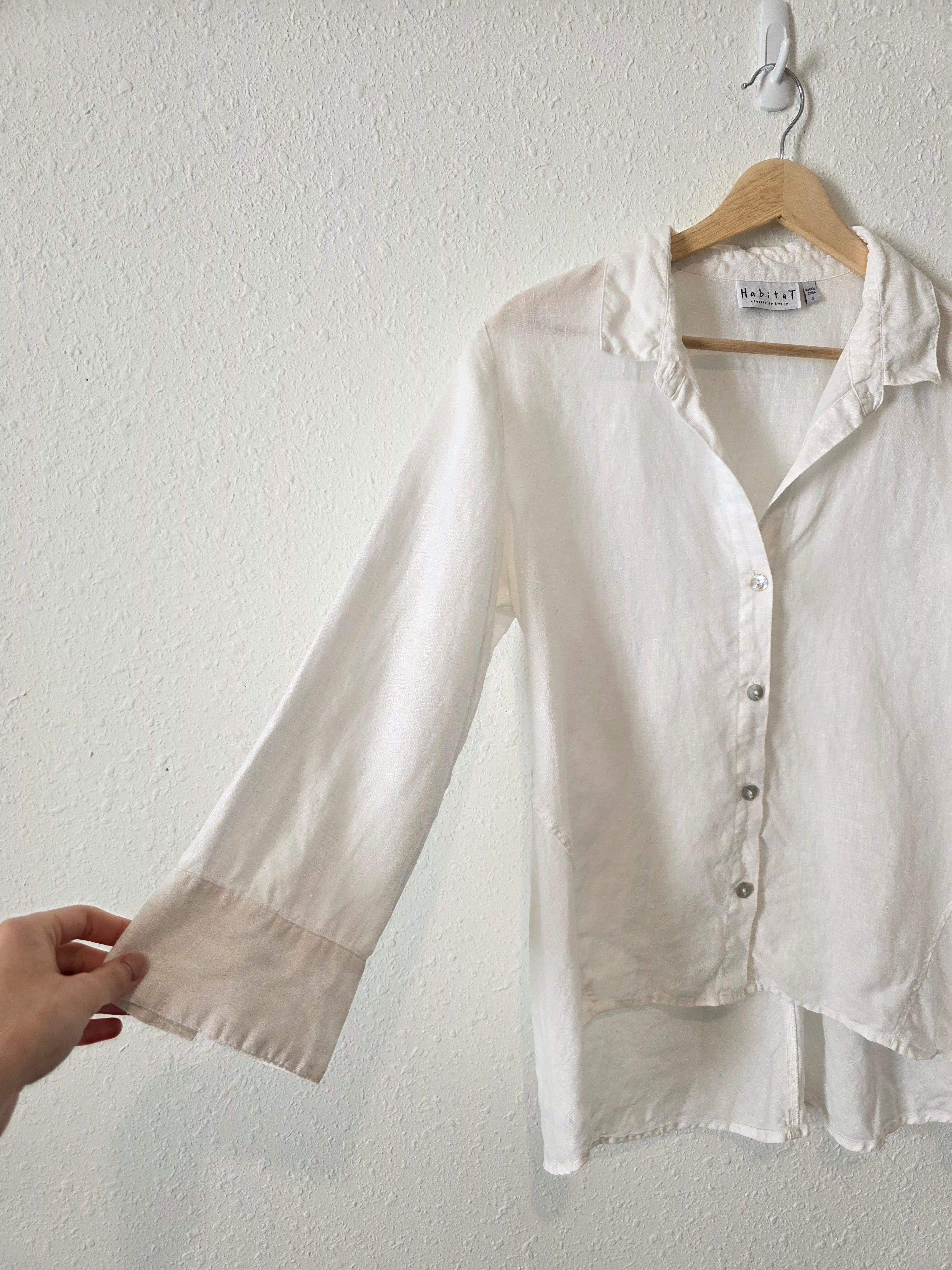 White Linen Button Up (S)