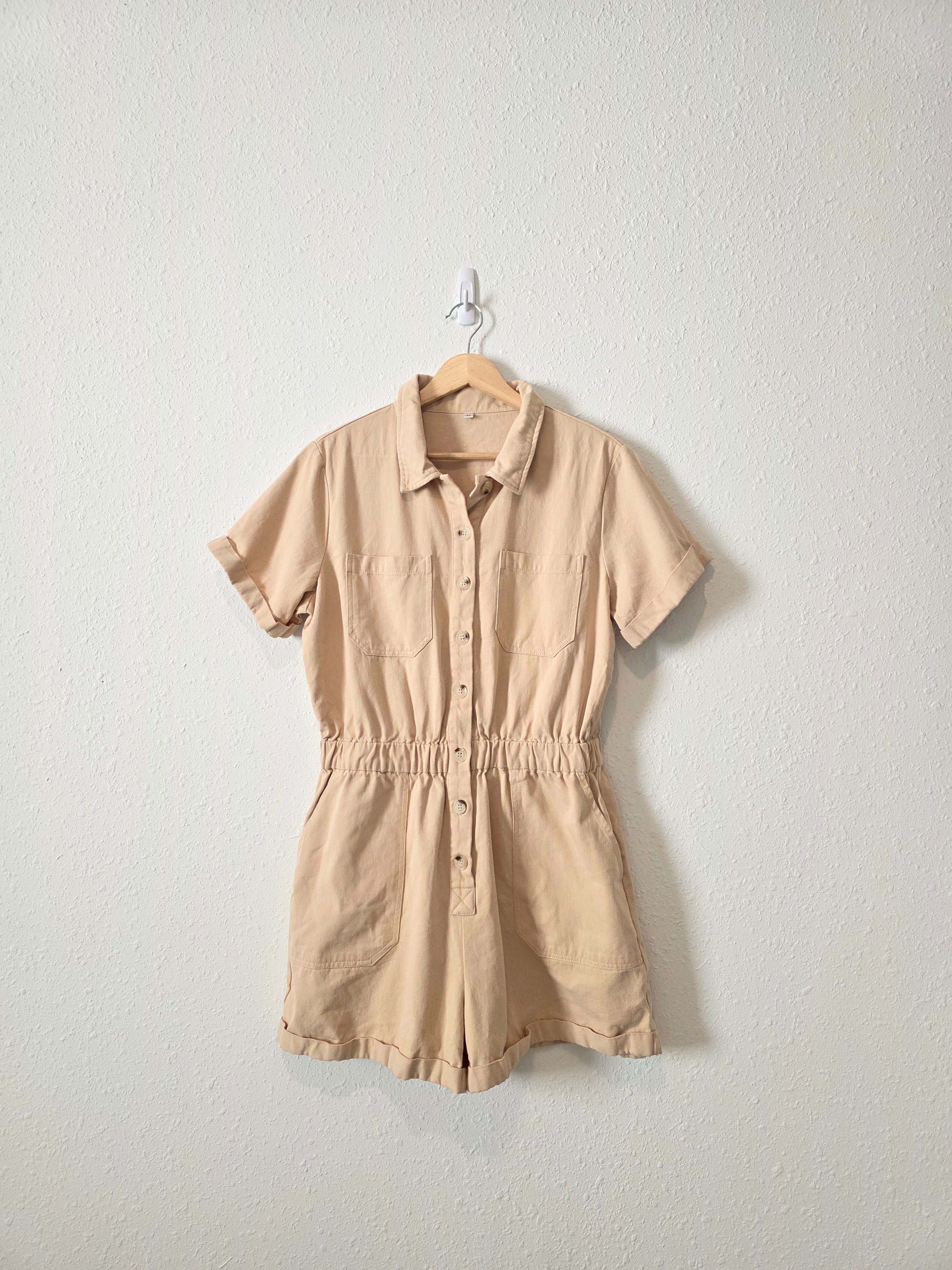 Neutral Cotton Romper (M)