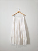 White Tiered Maxi Skirt (S/M)