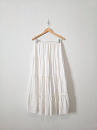 White Tiered Maxi Skirt (S/M)