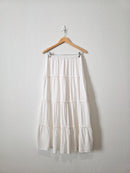 White Tiered Maxi Skirt (S/M)