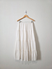 White Tiered Maxi Skirt (S/M)