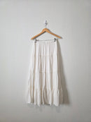 White Tiered Maxi Skirt (S/M)