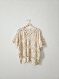 Floral Crochet Oversized Top (S)