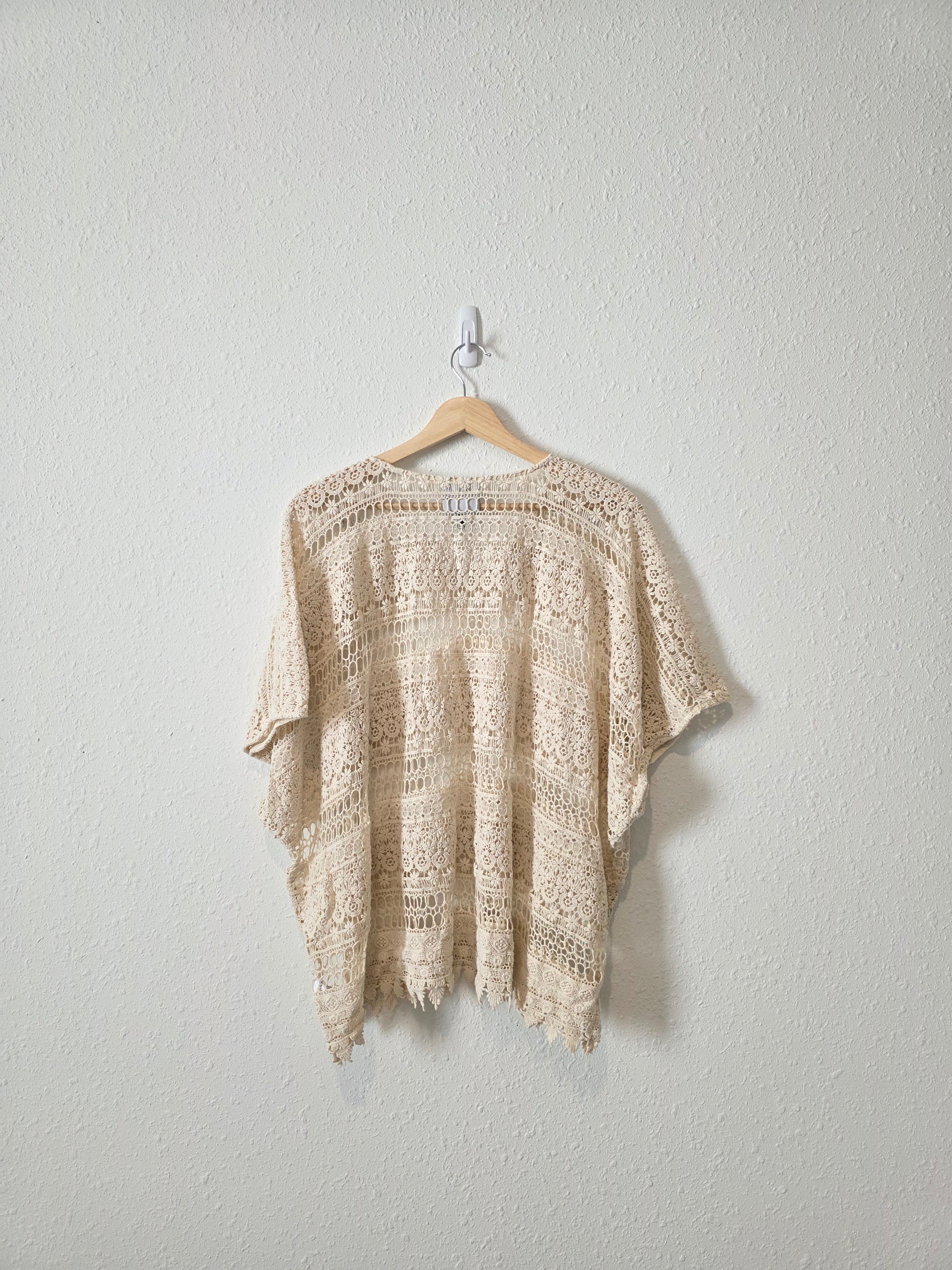Floral Crochet Oversized Top (S)