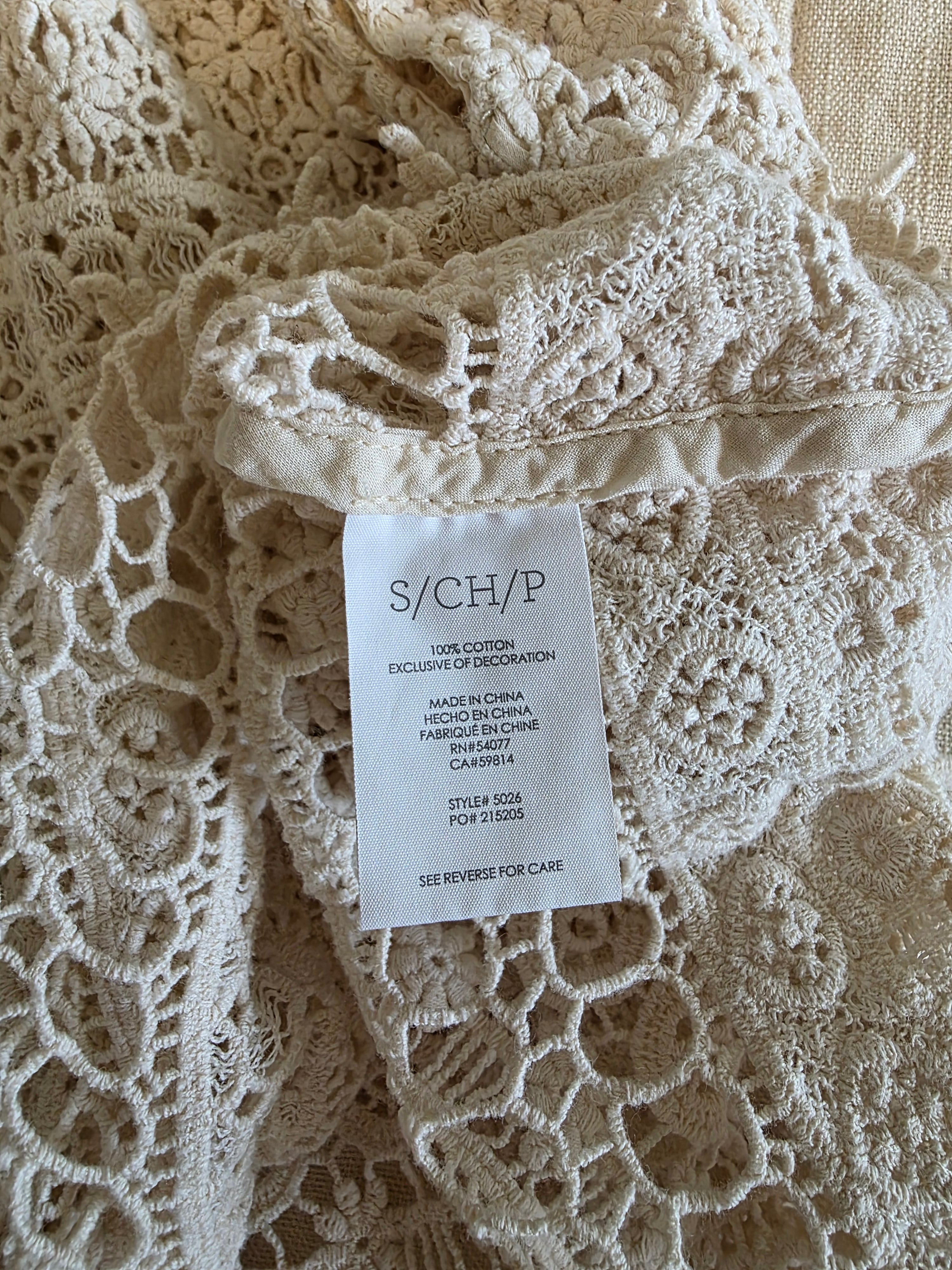Floral Crochet Oversized Top (S)