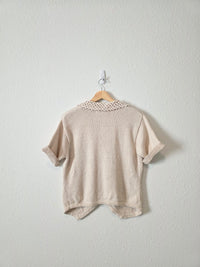 Vintage Crochet Collar Knit Top (S)