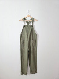Carly Jean Olive Linen Blend Overalls (XS)