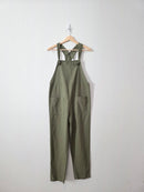 Carly Jean Olive Linen Blend Overalls (XS)