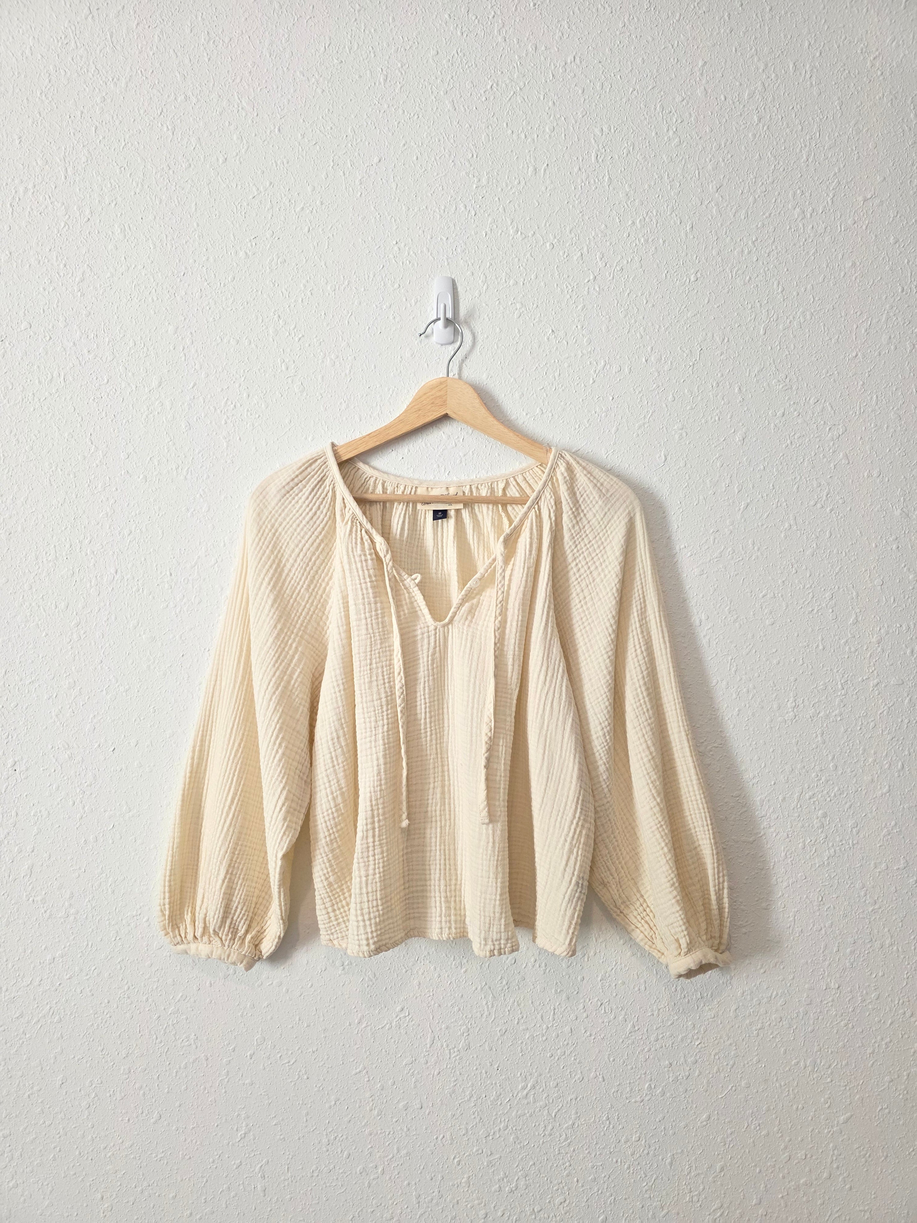 Cream Cotton Gauze Blouse (M)