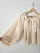 Cream Cotton Gauze Blouse (M)
