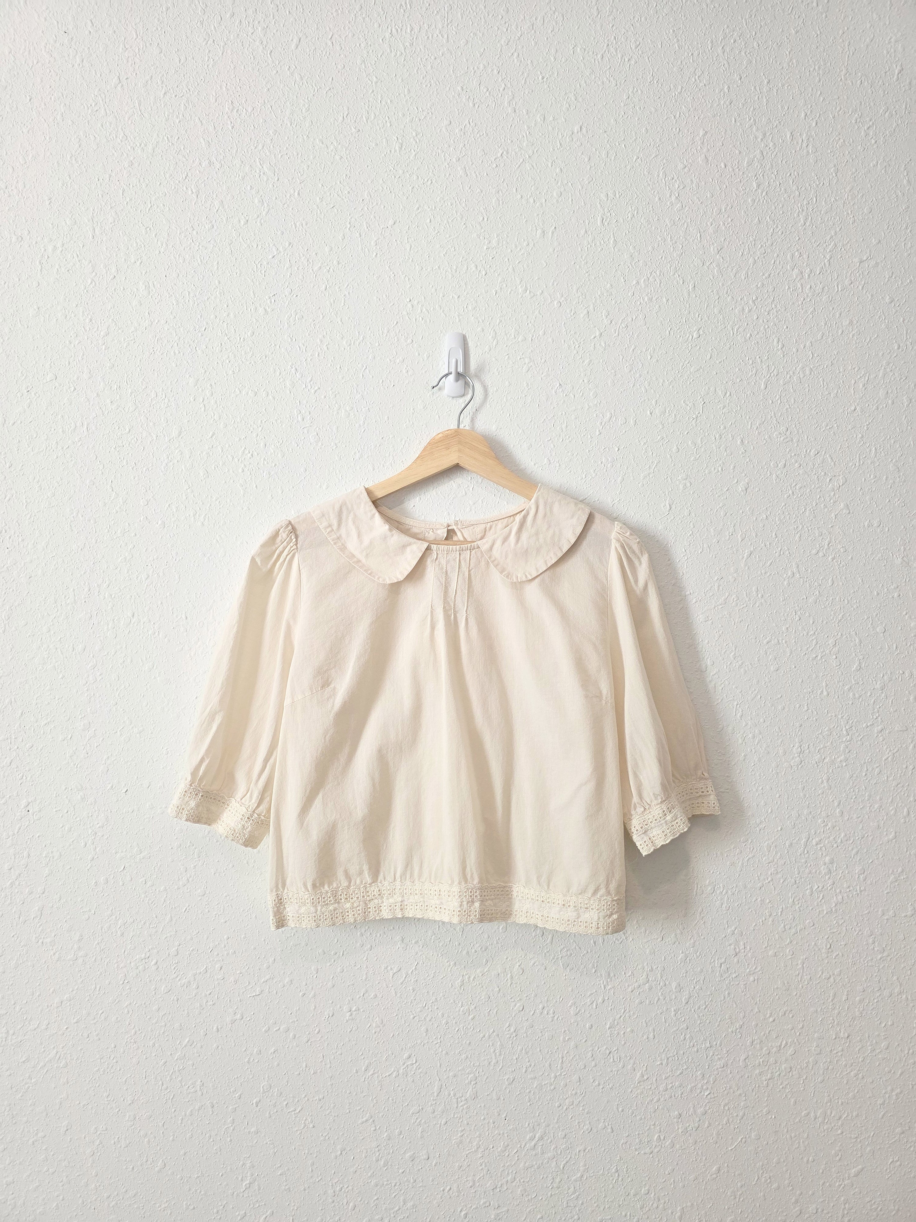 Cream Peter Pan Collar Top (M)