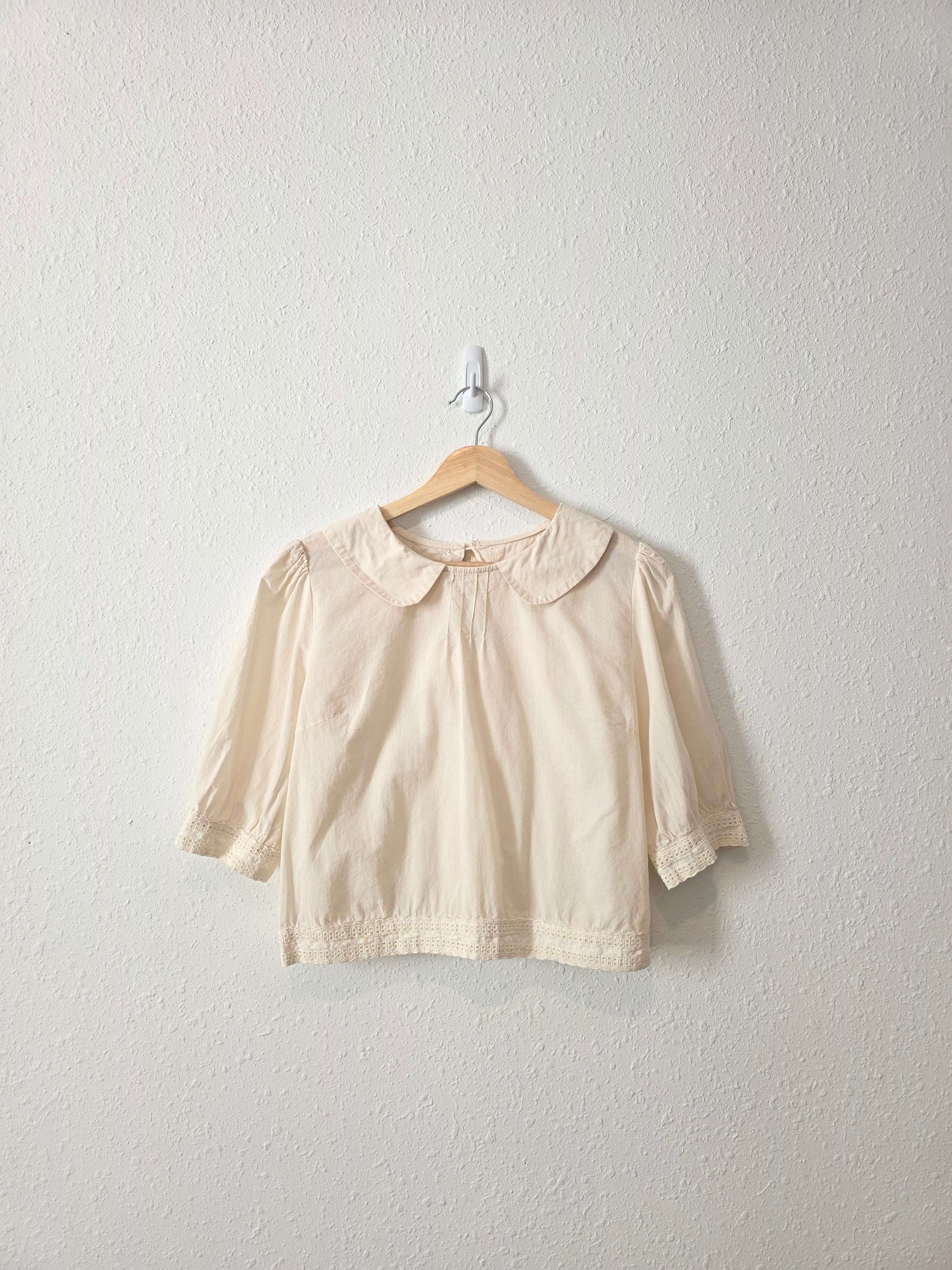Cream Peter Pan Collar Top (M)
