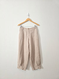 Neutral Relaxed Linen Pants (S)