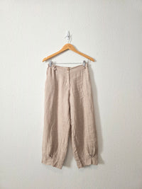 Neutral Relaxed Linen Pants (S)