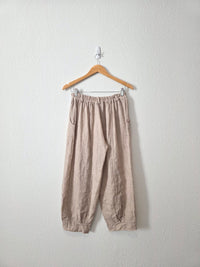 Neutral Relaxed Linen Pants (S)