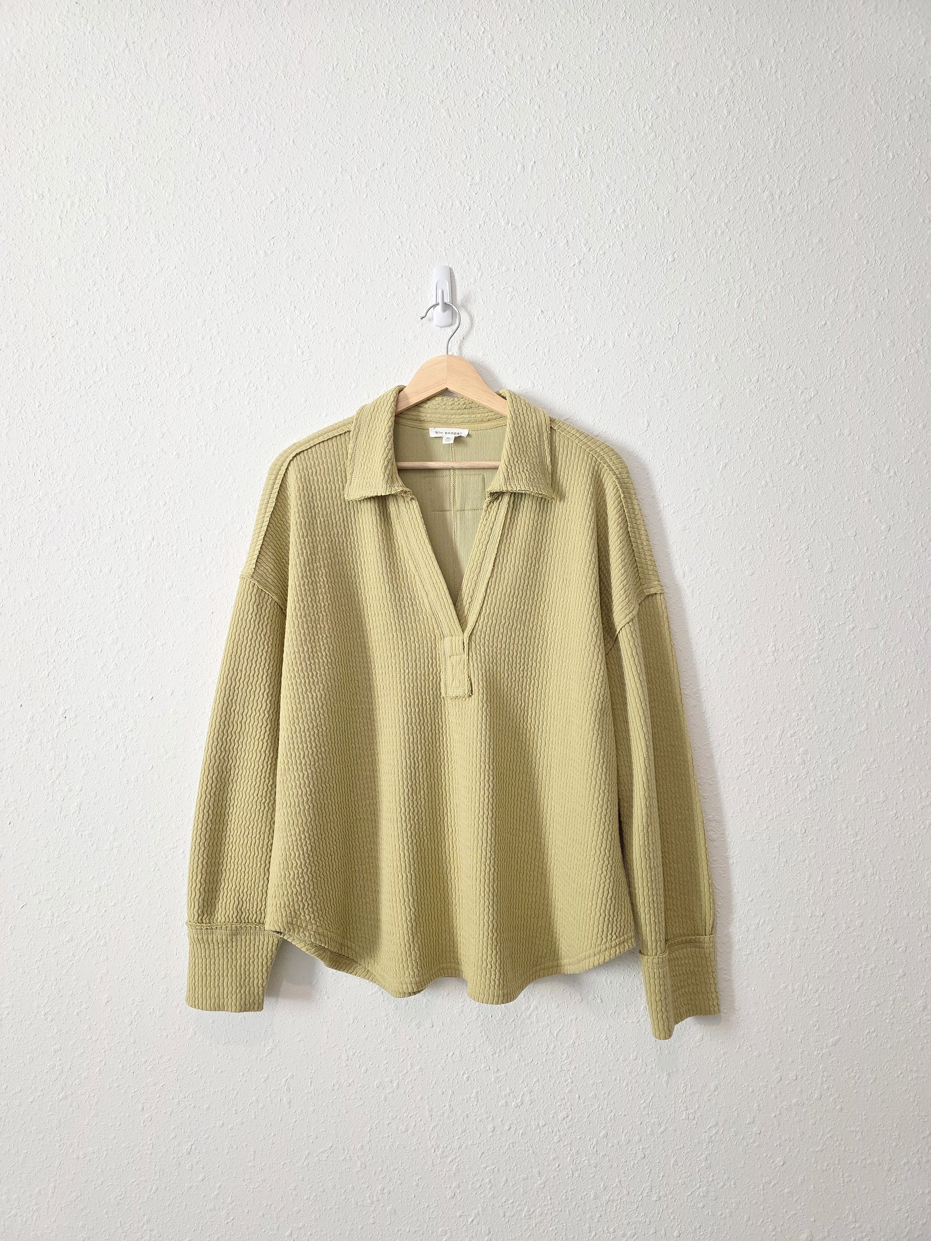 Green Textured Collared Top (XL)