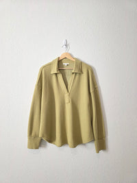 Green Textured Collared Top (XL)