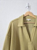 Green Textured Collared Top (XL)
