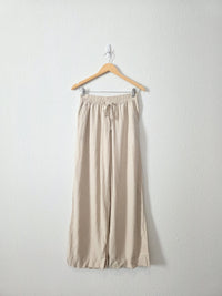 Oat Linen Blend Wide Leg Pants (XS)
