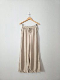 Oat Linen Blend Wide Leg Pants (XS)