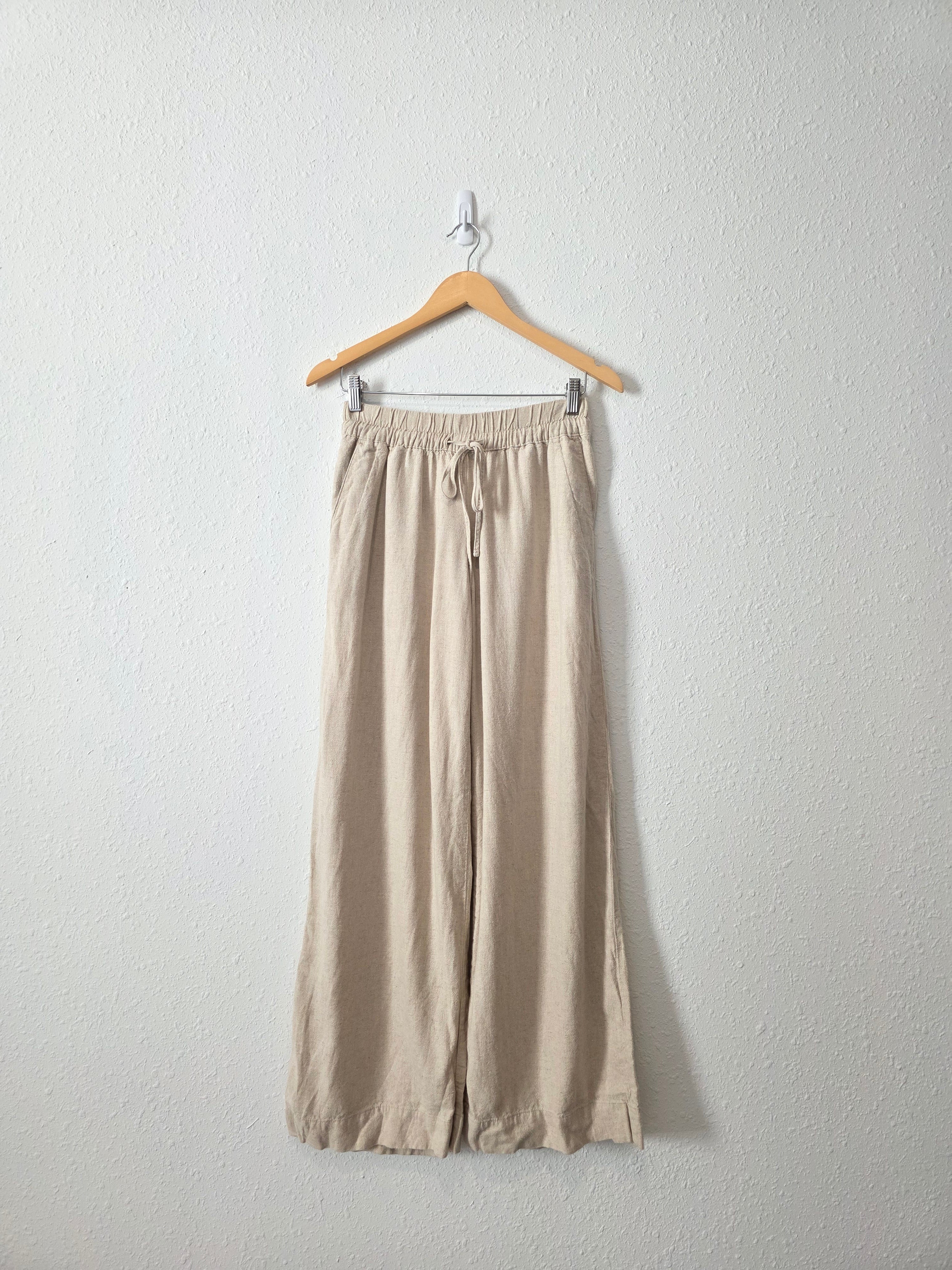 Oat Linen Blend Wide Leg Pants (XS)