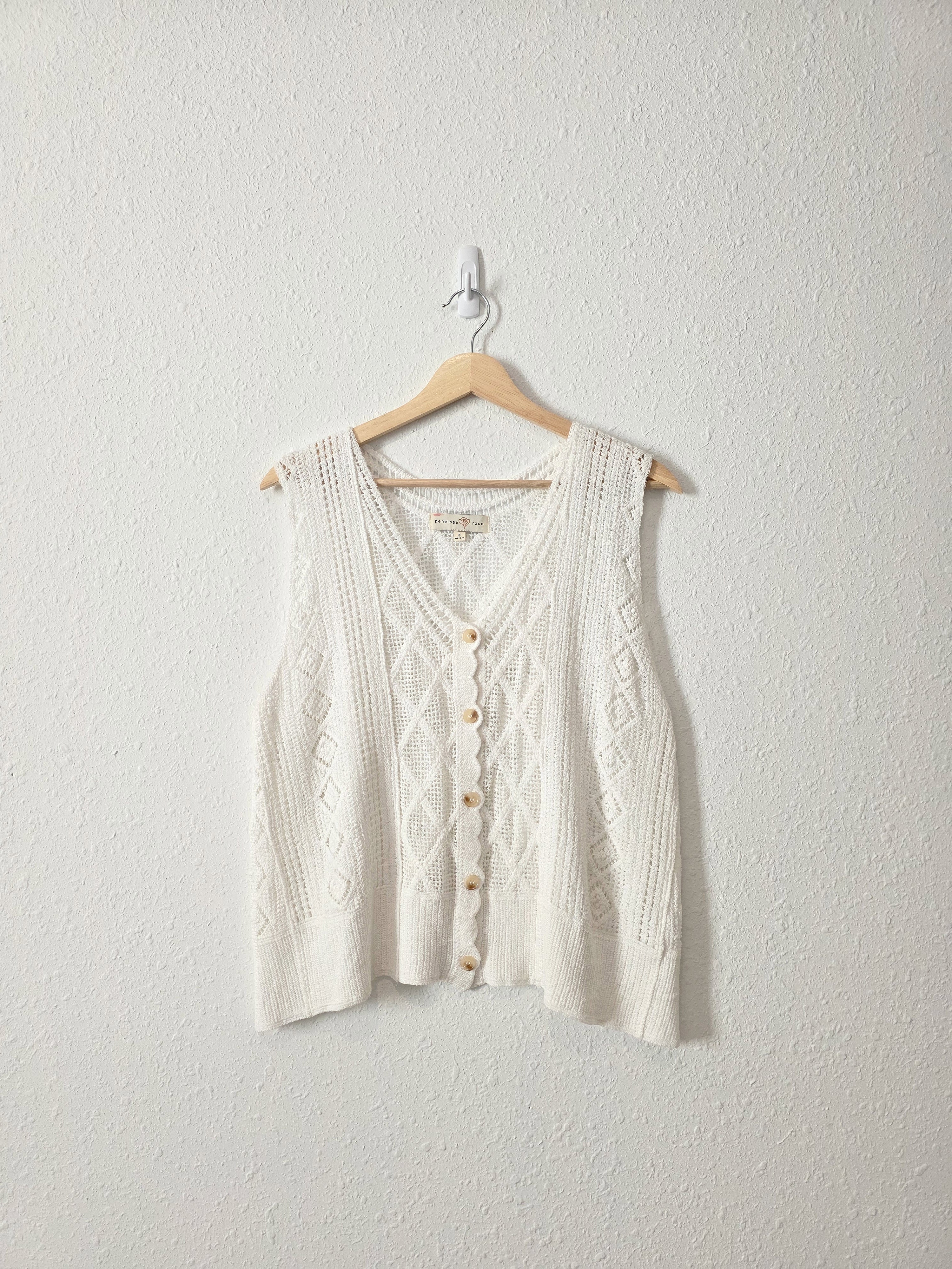 Crochet Knit Cotton Tank (S)