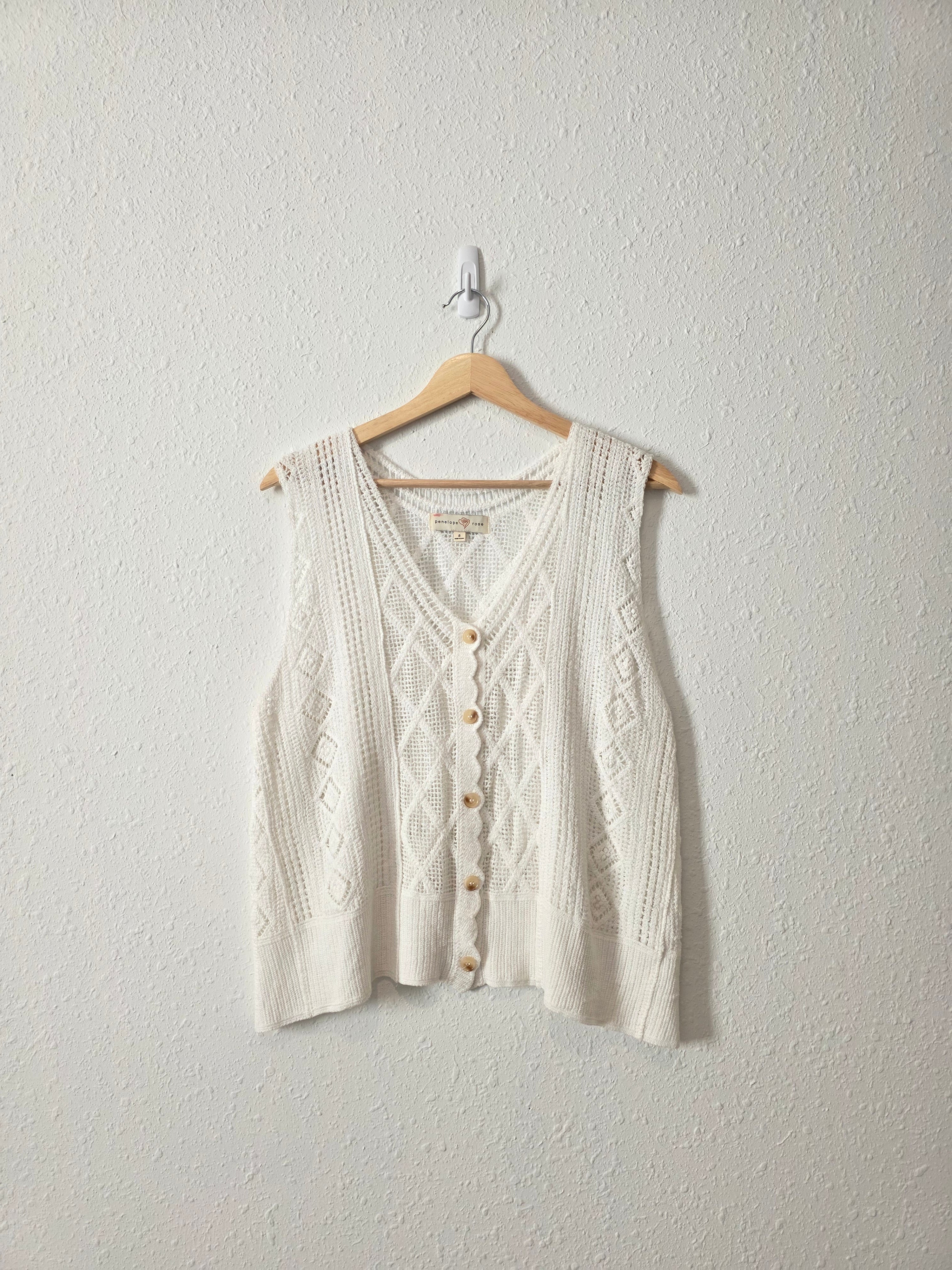 Crochet Knit Cotton Tank (S)