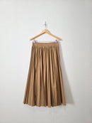 J.Crew Brown Pleated Midi Skirt (S)