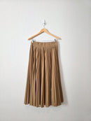 J.Crew Brown Pleated Midi Skirt (S)