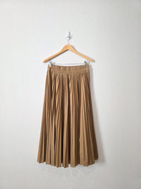 J.Crew Brown Pleated Midi Skirt (S)