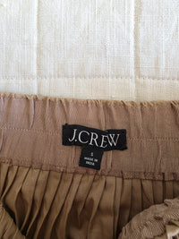 J.Crew Brown Pleated Midi Skirt (S)
