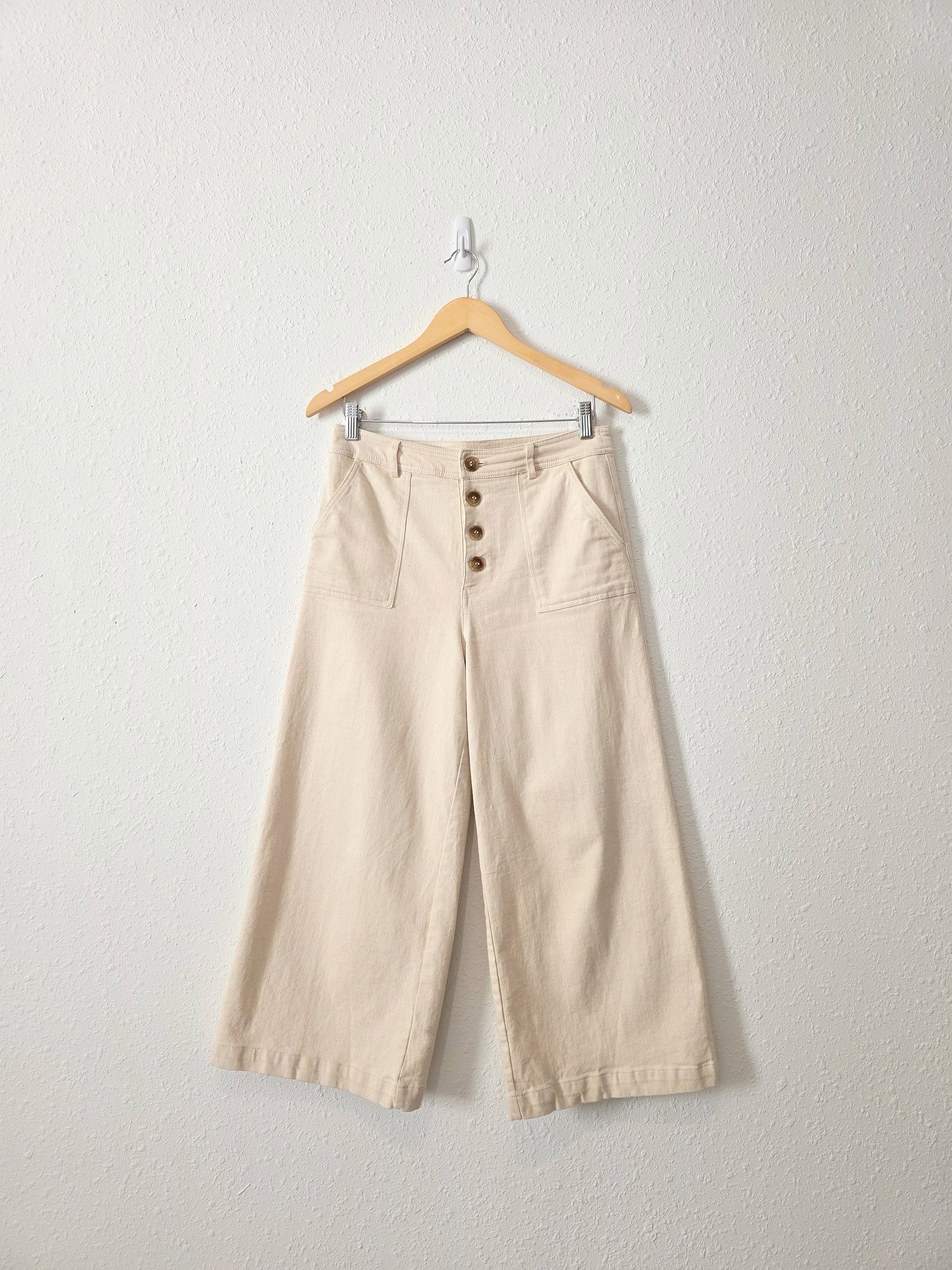 Ecru Wide Leg Pants (M)