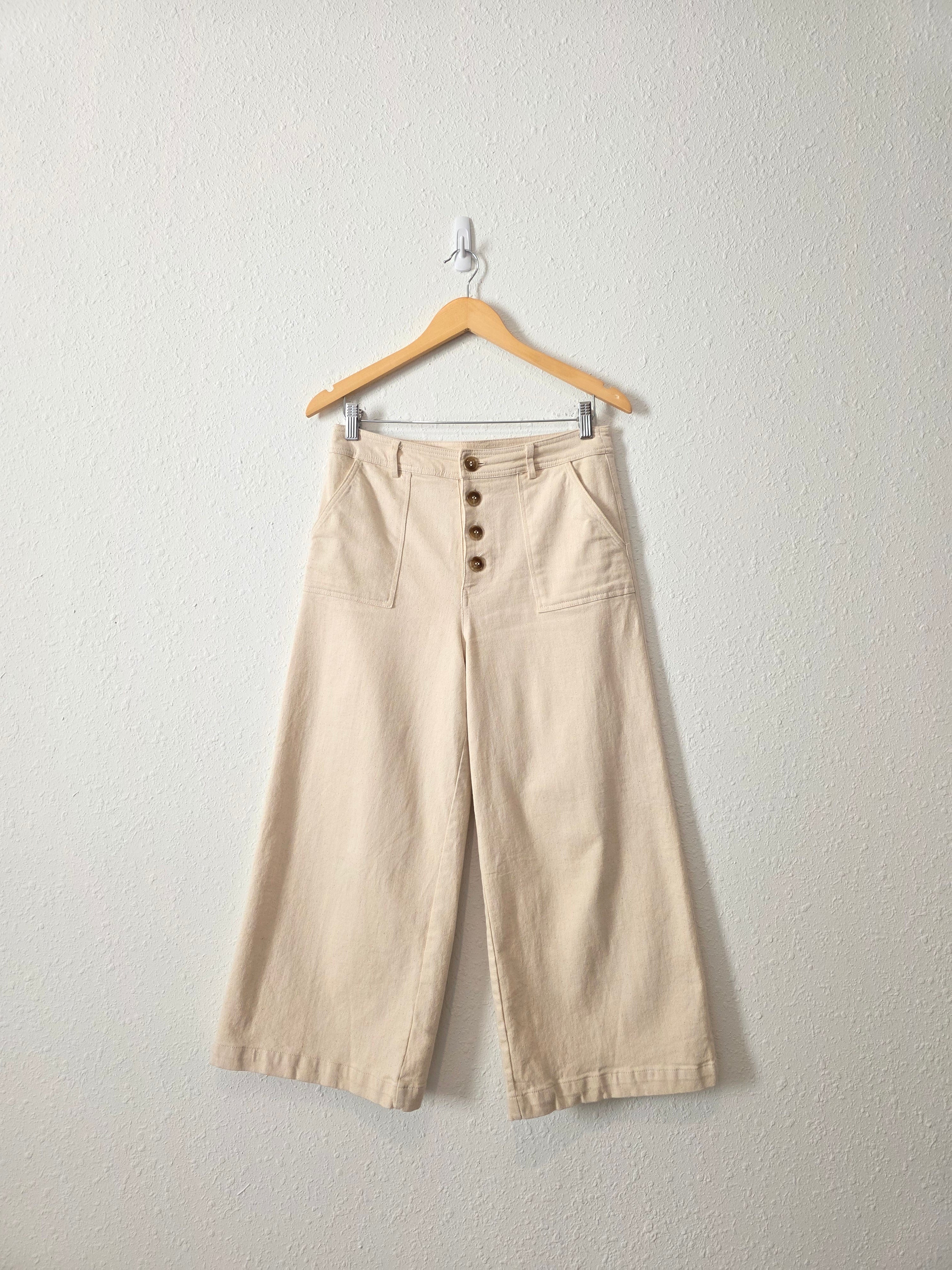 Ecru Wide Leg Pants (M)