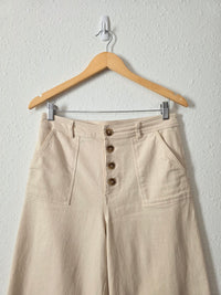 Ecru Wide Leg Pants (M)