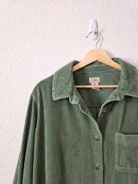 LL Bean Green Cord Button Up (1X)