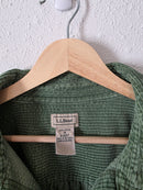 LL Bean Green Cord Button Up (1X)