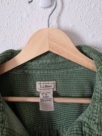LL Bean Green Cord Button Up (1X)