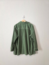 LL Bean Green Cord Button Up (1X)
