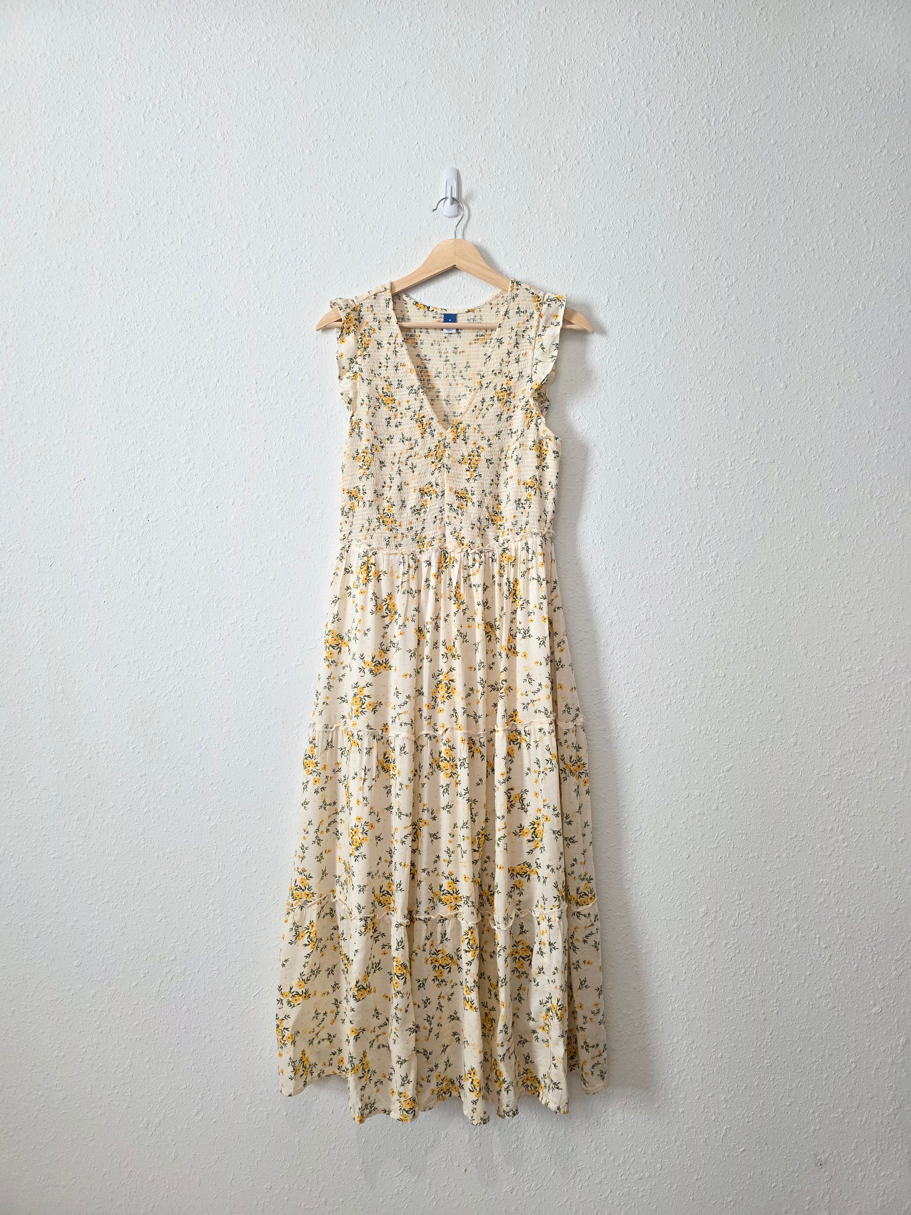 Floral Smocked Midi Dress (M)