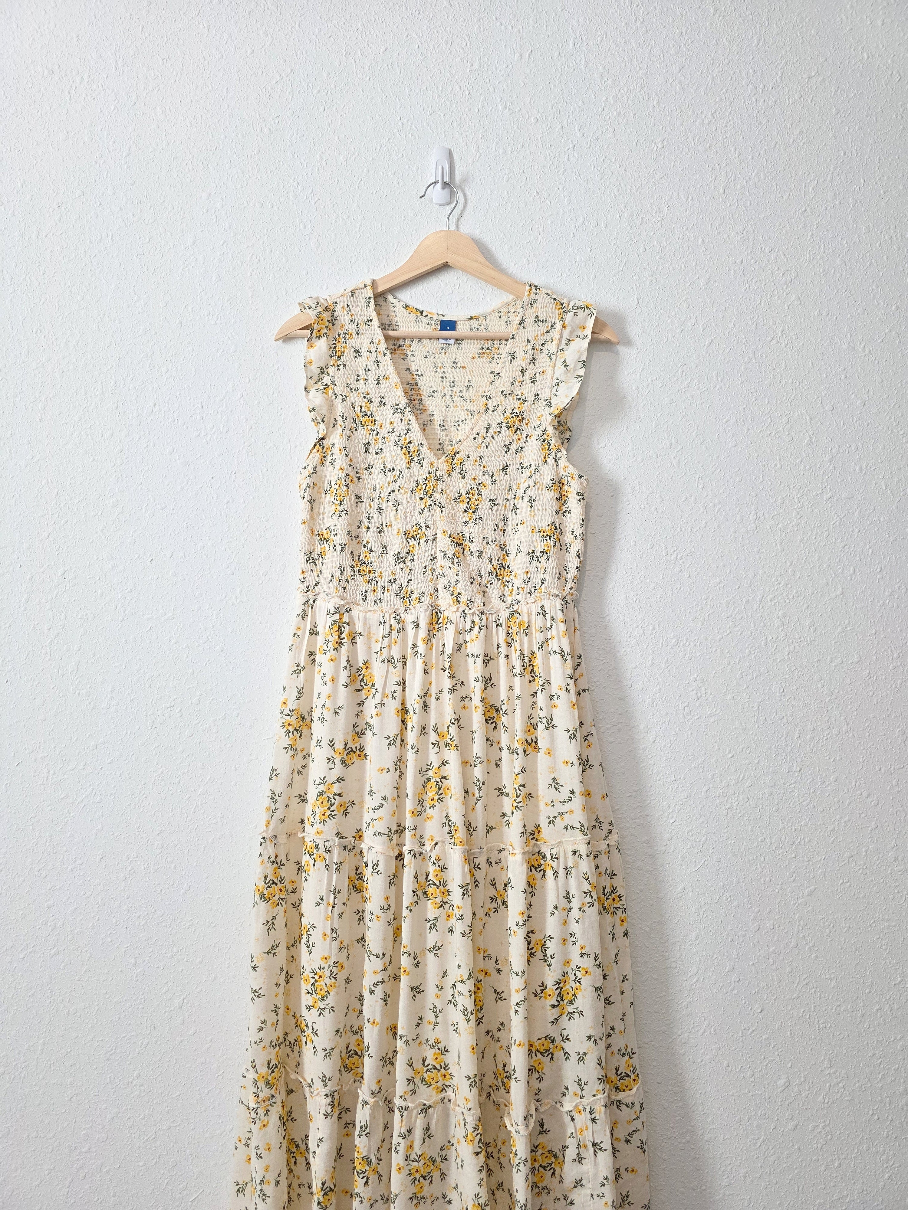 Floral Smocked Midi Dress (M)