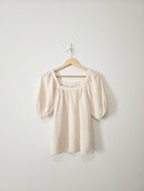 Gap Textured Puff Sleeve Top (S)